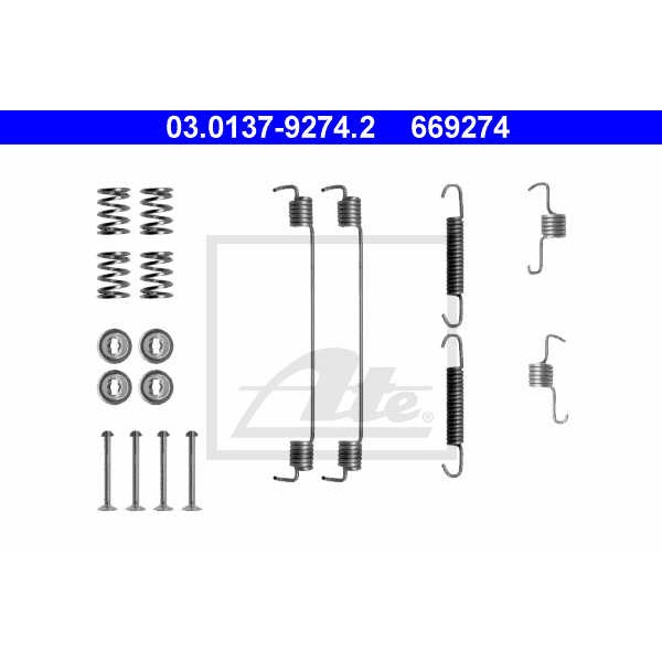 Слика на комплет осигурачи, сопирачки гуртни ATE 03.0137-9274.2 за Renault Clio 2 1.5 dCi (B/C2J) - 68 коњи дизел