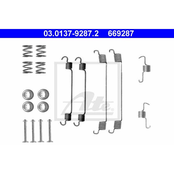 Слика на комплет осигурачи, сопирачки гуртни ATE 03.0137-9287.2 за Peugeot 107 1.0 - 68 коњи бензин