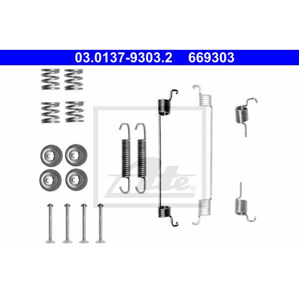 Слика на комплет осигурачи, сопирачки гуртни ATE 03.0137-9303.2 за Fiat Panda 169 1.4 Natural Power - 69 коњи Бензин/Метан (CNG)