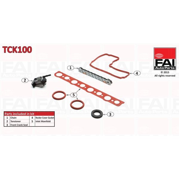 Слика на комплет погонски ланец FAI AutoParts TCK100 за Land Rover Freelander 2 (FA) 2.2 TD4 4x4 - 152 коњи дизел