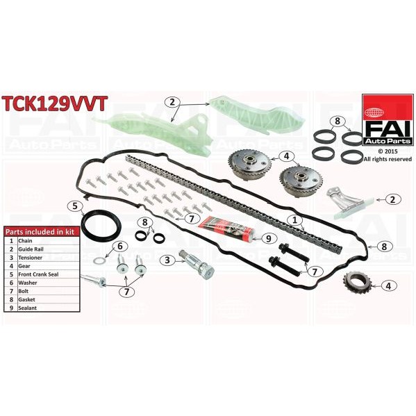 Слика на комплет погонски ланец FAI AutoParts TCK129VVT за камион DAF 95 FAG 95.360, FAR 95.360, FAS 95.360 - 364 коњи дизел