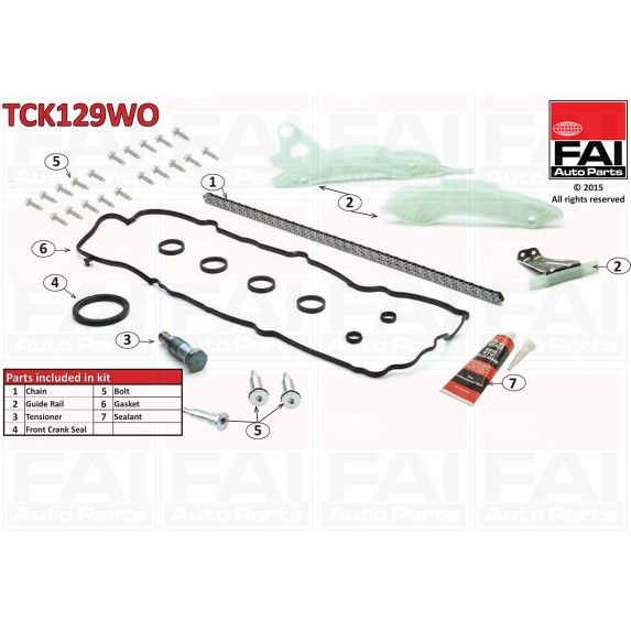 Слика на комплет погонски ланец FAI AutoParts TCK129WO за камион DAF 95 FAG 95.360, FAR 95.360, FAS 95.360 - 364 коњи дизел