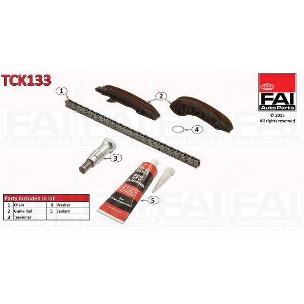 Слика на комплет погонски ланец FAI AutoParts TCK133 за BMW 1 F21 116 d - 116 коњи дизел