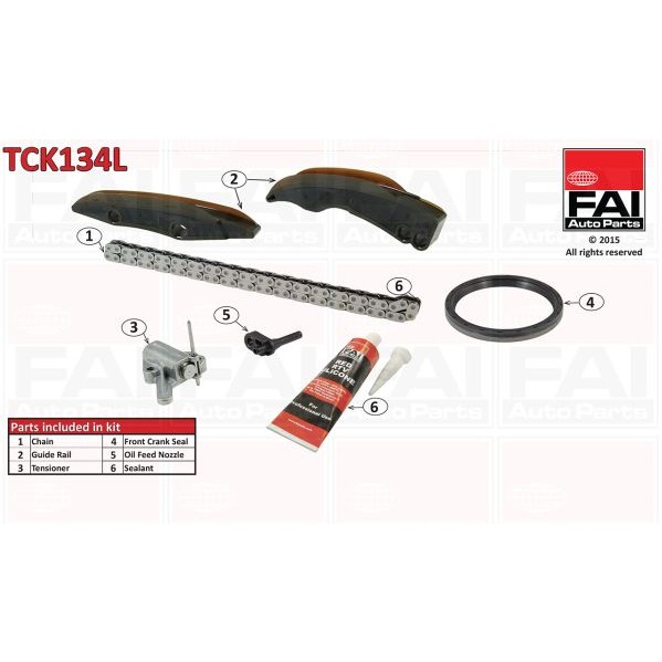 Слика на комплет погонски ланец FAI AutoParts TCK134L за BMW 1 F21 116 d - 116 коњи дизел