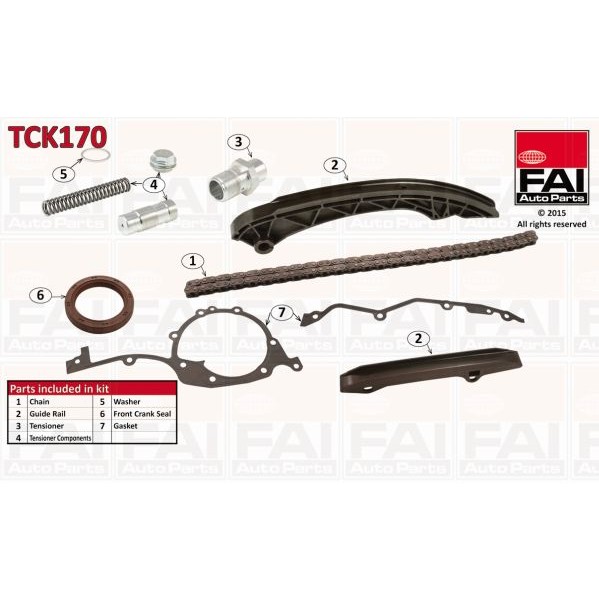 Слика на комплет погонски ланец FAI AutoParts TCK170 за BMW Z3 Coupe 2.8 - 193 коњи бензин