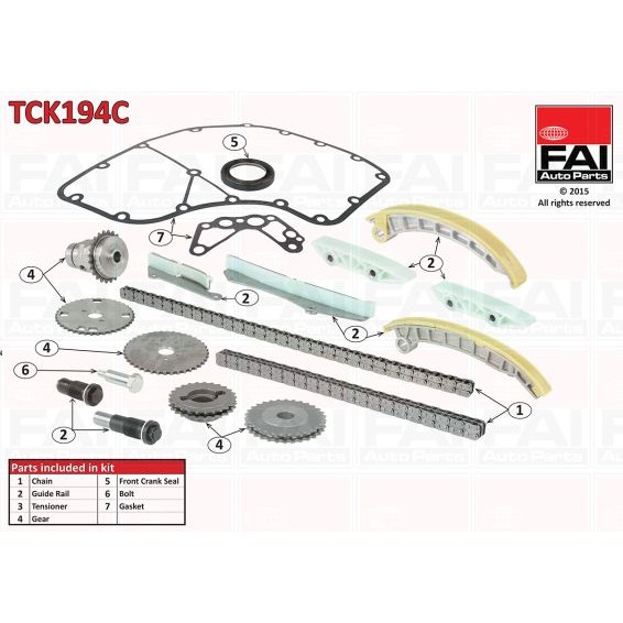 Слика на комплет погонски ланец FAI AutoParts TCK194C за камион Iveco Daily 2 Bus Box 35 C 17, 35 S 17 - 166 коњи дизел