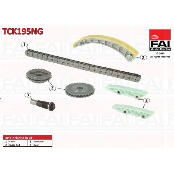 Слика на комплет погонски ланец FAI AutoParts TCK195NG за Fiat Ducato Platform 250 160 Multijet 3,0 D - 158 коњи дизел