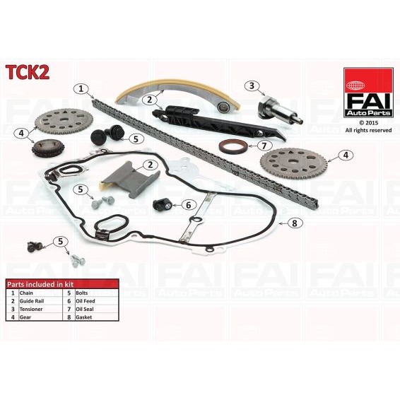 Слика на Комплет погонски ланец FAI AutoParts TCK2