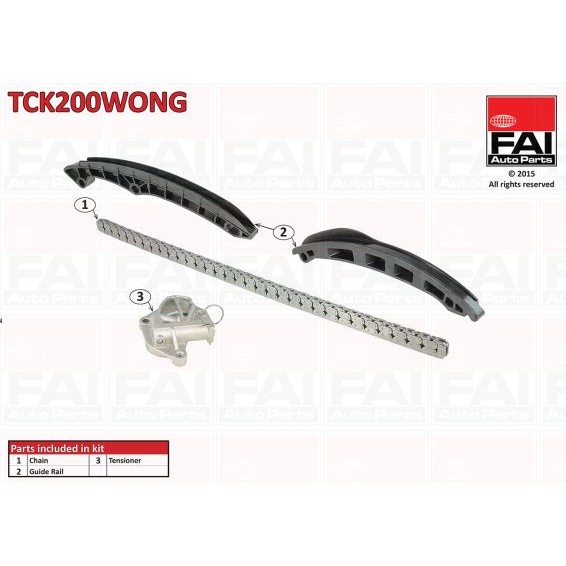 Слика на комплет погонски ланец FAI AutoParts TCK200WONG за VW Polo 5 (6R) 1.2 - 60 коњи бензин