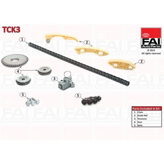 Слика на комплет погонски ланец FAI AutoParts TCK3 за Alfa Romeo 159 Sedan 2.2 JTS - 185 коњи бензин