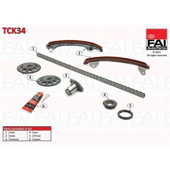 Слика на Комплет погонски ланец FAI AutoParts TCK34