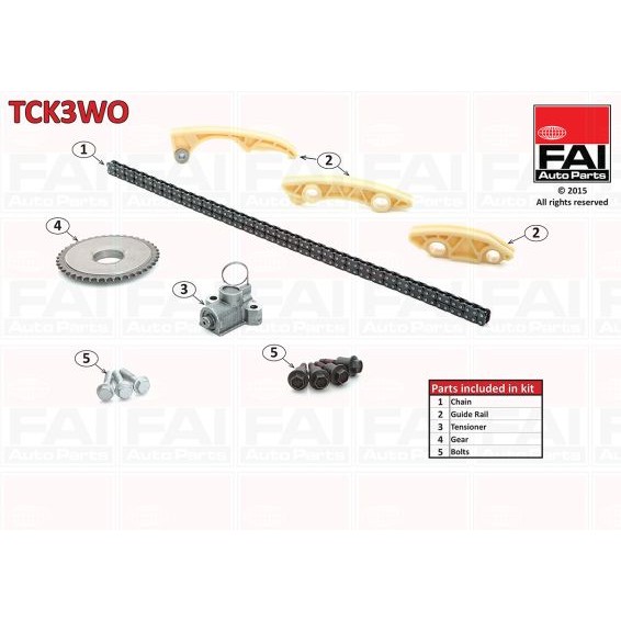 Слика на комплет погонски ланец FAI AutoParts TCK3WO за Alfa Romeo 159 Sedan 1.9 JTDM 16V - 136 коњи дизел