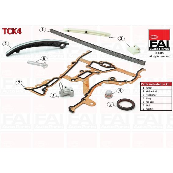 Слика на комплет погонски ланец FAI AutoParts TCK4 за Opel Corsa C 1.2 - 75 коњи бензин