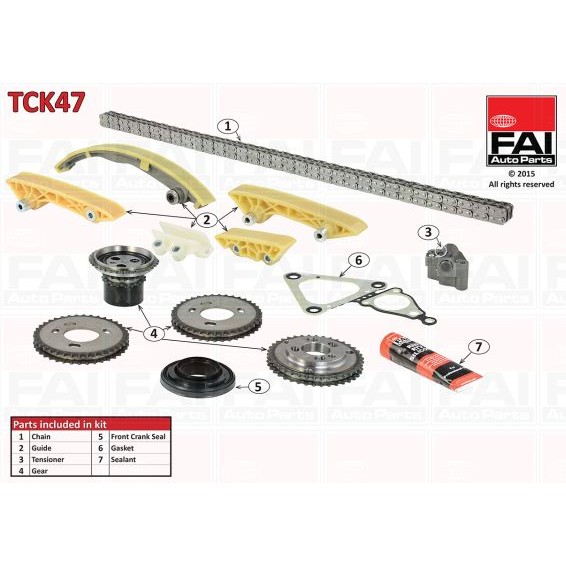 Слика на комплет погонски ланец FAI AutoParts TCK47 за Ford Mondeo 3 Estate (BWY) 2.0 TDCi - 130 коњи дизел