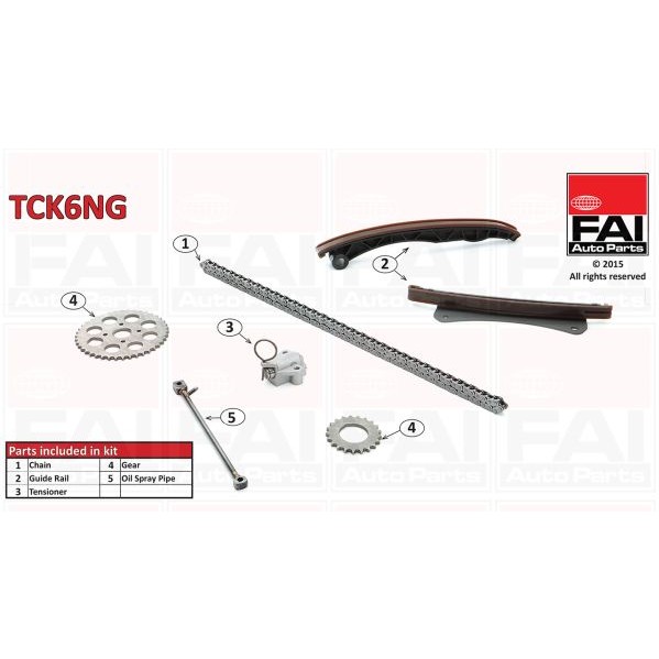 Слика на комплет погонски ланец FAI AutoParts TCK6NG за Fiat Linea 323 1.3 D Multijet - 95 коњи дизел