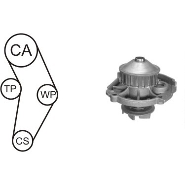 Слика на Комплет ребрест ремен + водна пумпа AIRTEX WPK-152303 за Fiat Cinquecento 170 1.1 Sporting (170AH) - 54 коњи бензин