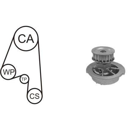 Слика на Комплет ребрест ремен + водна пумпа AIRTEX WPK-163101