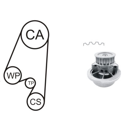 Слика на Комплет ребрест ремен + водна пумпа AIRTEX WPK-167701 за Opel Astra G Estate 1.6 - 84 коњи бензин