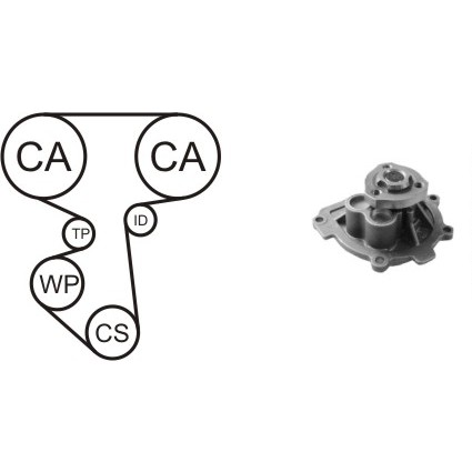 Слика на Комплет ребрест ремен + водна пумпа AIRTEX WPK-170001