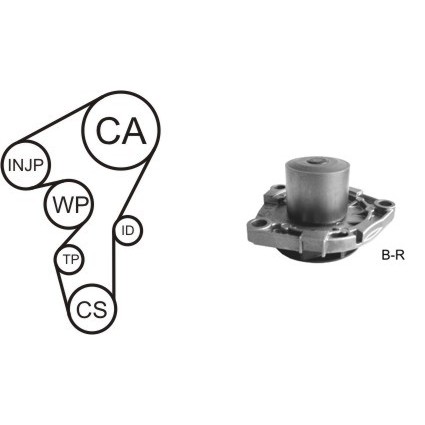 Слика на Комплет ребрест ремен + водна пумпа AIRTEX WPK-1702R01 за Fiat Stilo Multi Wagon 192 1.9 D Multijet - 150 коњи дизел