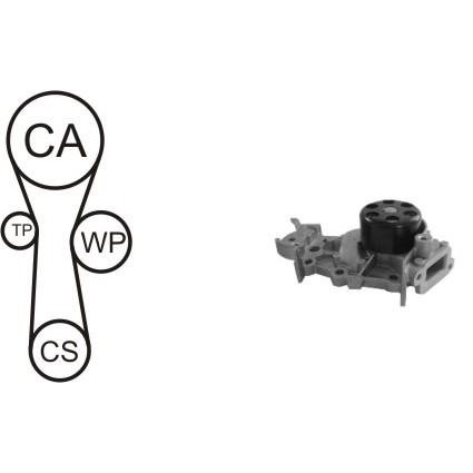Слика на Комплет ребрест ремен + водна пумпа AIRTEX WPK-174101 за Renault Clio 2 1.2 16V (BB05, BB0W, BB11, BB27, BB2T, BB2U, BB2V, CB05...) - 75 коњи бензин