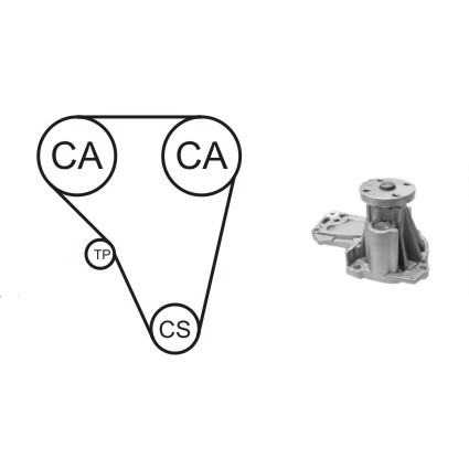 Слика на Комплет ребрест ремен + водна пумпа AIRTEX WPK-184801 за Ford Mondeo 4 1.6 Ti - 125 коњи бензин