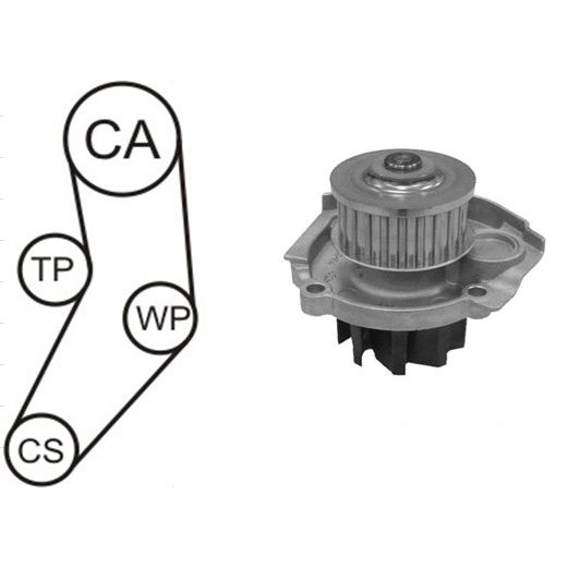 Слика на Комплет ребрест ремен + водна пумпа AIRTEX WPK-185201 за Fiat Brava 182 1.2 16V 80 - 82 коњи бензин