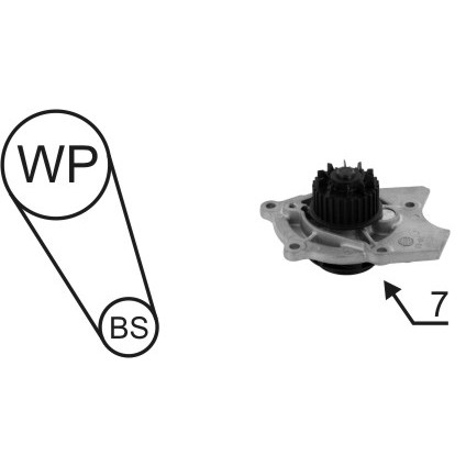 Слика на Комплет ребрест ремен + водна пумпа AIRTEX WPK-189201 за Audi A3 Sportback (8PA) 1.8 TFSI quattro - 160 коњи бензин