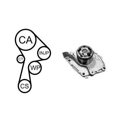 Слика на Комплет ребрест ремен + водна пумпа AIRTEX WPK-190701 за Renault Laguna 2 Sport Tourer (KG0-1) 1.9 dCi (KG0G) - 120 коњи дизел