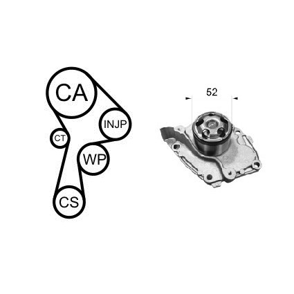 Слика на Комплет ребрест ремен + водна пумпа AIRTEX WPK-190901 за Renault Laguna 2 Sport Tourer (KG0-1) 1.9 dCi (KG1V) - 130 коњи дизел