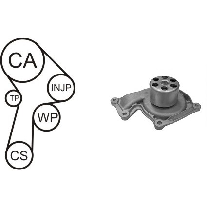 Слика на Комплет ребрест ремен + водна пумпа AIRTEX WPK-191501 за Renault Megane 3 Coupe 1.5 dCi (DZ0C, DZ1A) - 90 коњи дизел