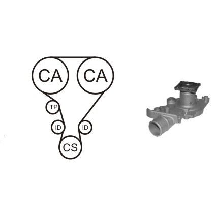 Слика на Комплет ребрест ремен + водна пумпа AIRTEX WPK-408401 за Ford Escort 7 (gal,aal,abl) 1.8 16V - 115 коњи бензин