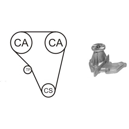 Слика на Комплет ребрест ремен + водна пумпа AIRTEX WPK-410401 за Ford Fiesta MK 4 (ja,jb) 1.4 i 16V - 90 коњи бензин