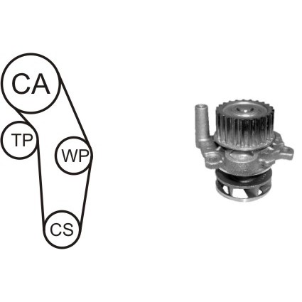 Слика на Комплет ребрест ремен + водна пумпа AIRTEX WPK-937701 за VW Jetta 4 Estate (1J6) 2.0 - 115 коњи бензин