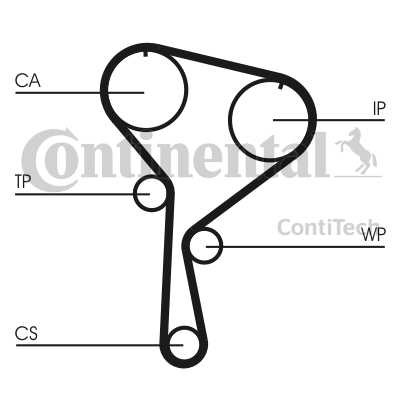 Слика на Комплет ребрест ремен + водна пумпа CONTINENTAL CT1035WP3 за Renault Clio Grandtour 1.5 dCi (KR0H) - 106 коњи дизел