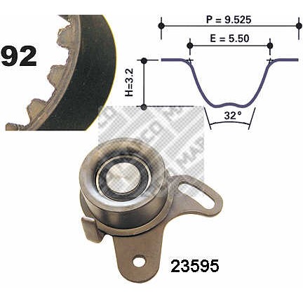 Слика на Комплет ребрест ремен MAPCO 73533 за Hyundai Excel Saloon (X-2) 1.3 - 67 коњи бензин