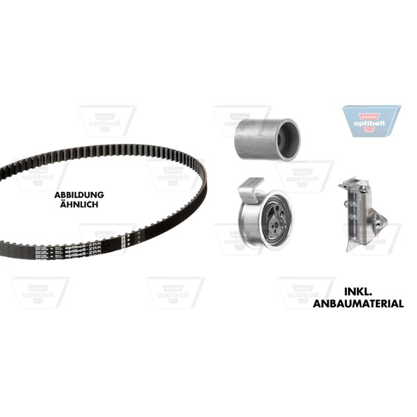 Слика на Комплет ребрест ремен OPTIBELT -ZRK KIT KT 1236 за VW Jetta 4 (1J2) 1.9 TDI - 150 коњи дизел