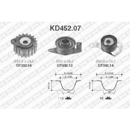 Слика на Комплет ребрест ремен SNR KD452.07 за Ford Escort Classic (AAL, ABL) 1.8 TD - 90 коњи дизел