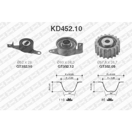 Слика на Комплет ребрест ремен SNR KD452.10 за Ford Mondeo 2 Saloon (BFP) 1.8 TD - 90 коњи дизел