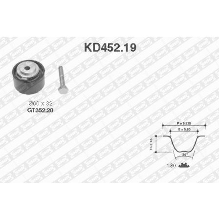 Слика на Комплет ребрест ремен SNR KD452.19