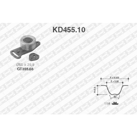 Слика на Комплет ребрест ремен SNR KD455.10 за Renault 21 Saloon 2.2 4x4 (L48K) - 107 коњи бензин