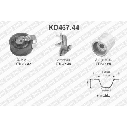 Слика на Комплет ребрест ремен SNR KD457.44