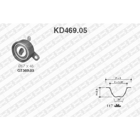 Слика на Комплет ребрест ремен SNR KD469.05 за Toyota Avensis Saloon (T22) 1.6 (AT220_) - 101 коњи бензин