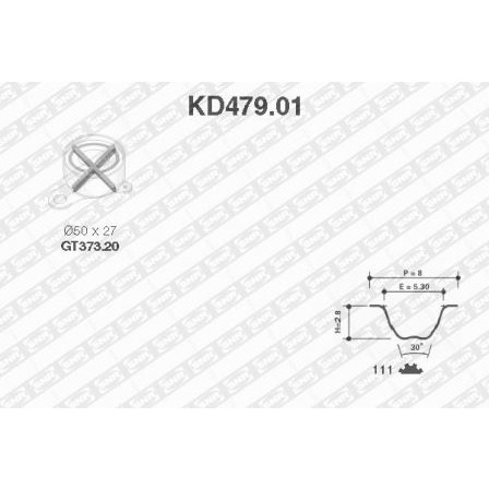 Слика на Комплет ребрест ремен SNR KD479.01