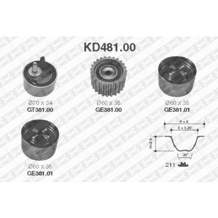 Слика на Комплет ребрест ремен SNR KD481.00