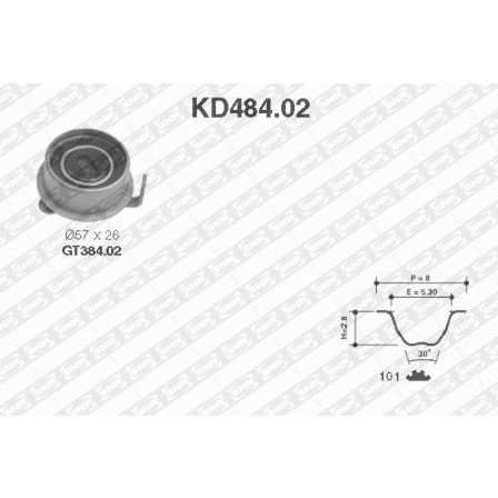 Слика на Комплет ребрест ремен SNR KD484.02 за Hyundai Atos (MX) 1.0 i - 58 коњи бензин