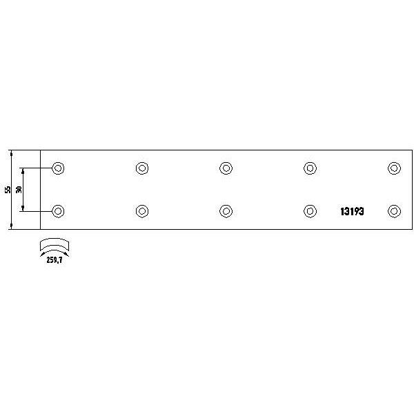 Слика на комплет сопирачка облога, добош сопирачки TEXTAR 1319302 за VW Transporter T3 Box 1.9 Syncro - 78 коњи бензин