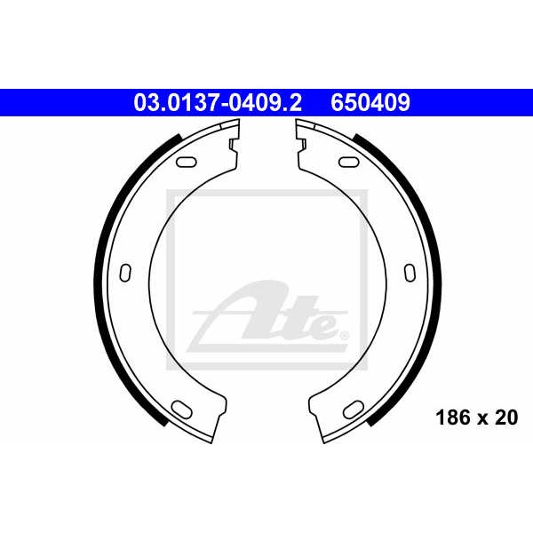 Слика на комплет сопирачки гуртни, рачна сопирачка ATE 03.0137-0409.2 за Peugeot 605 Saloon 2.1 TD 12V - 109 коњи дизел