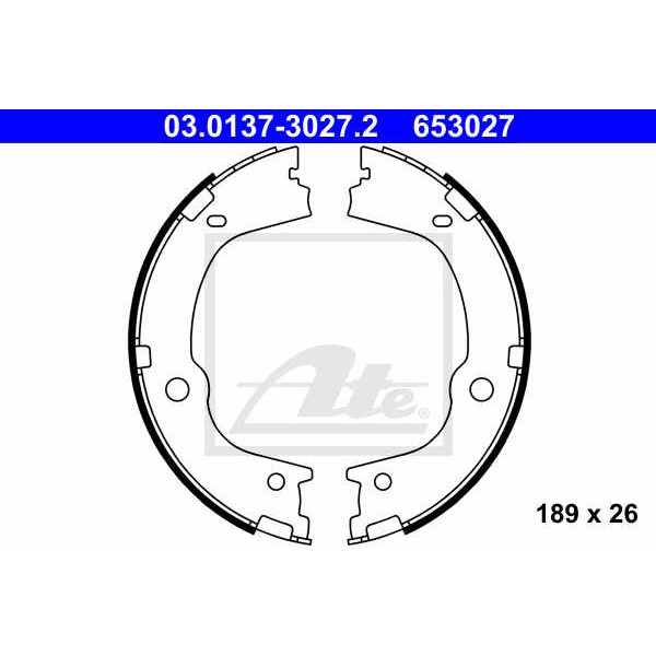 Слика на комплет сопирачки гуртни, рачна сопирачка ATE 03.0137-3027.2 за Opel Adam 1.4 - 87 коњи бензин