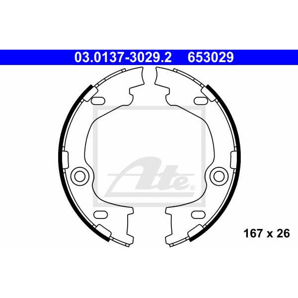 Слика на комплет сопирачки гуртни, рачна сопирачка ATE 03.0137-3029.2 за Hyundai ix35 (LM) 1.7 CRDi - 116 коњи дизел